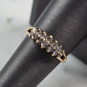 Womens Vintage Estate 14K Yellow Gold Diamond Cluster Ring 3.3g  #E942